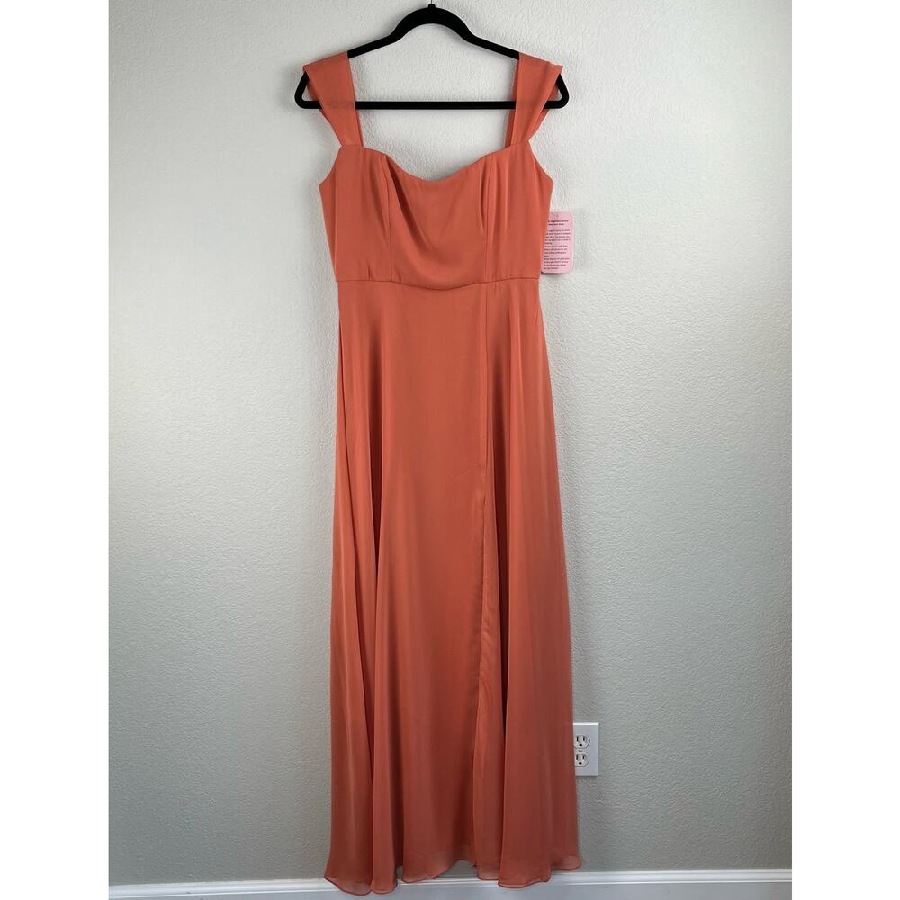 After Six Terracotta Off Shoulder Basque Neck Maxi Dress Evening Gown 8 NWT - Picture 13 of 15